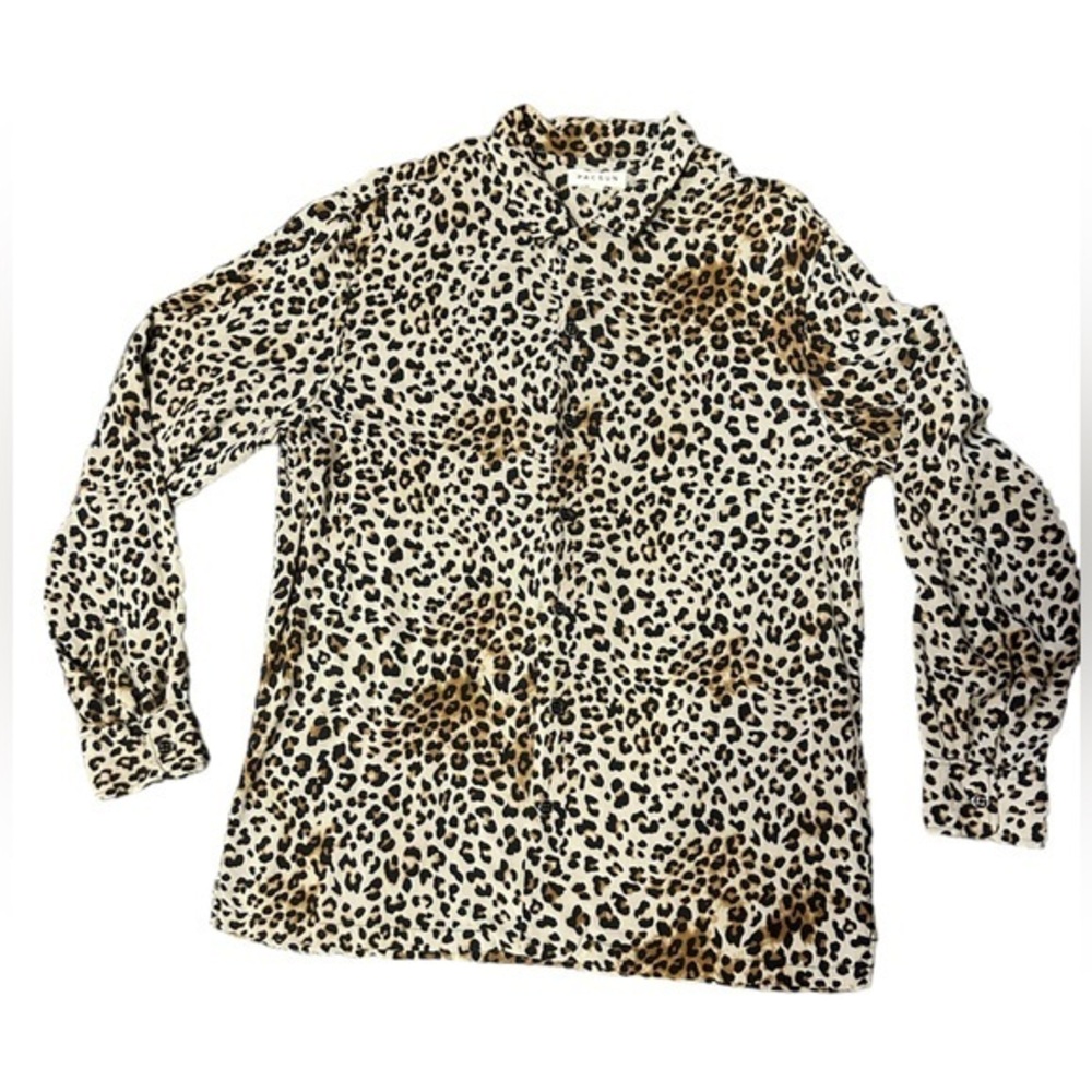 PacSun Womens Animal Print Leopard Cheetah Button Down Collared Blouse Medium